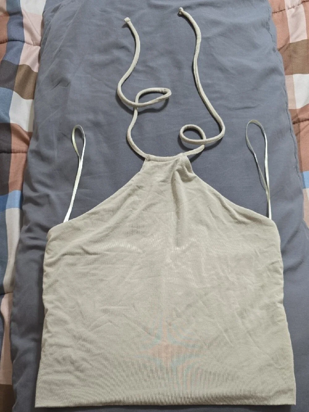 Z Supply Halter Chemise Slip in Light Beige